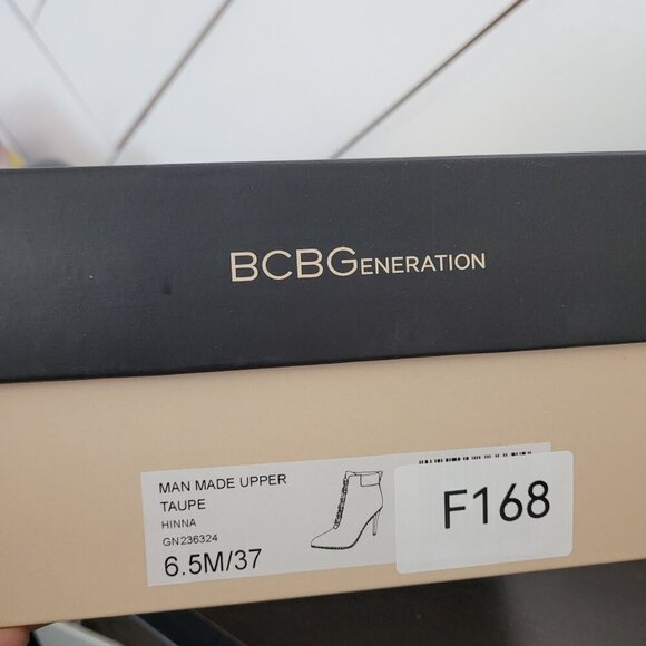 NEW BCBGeneration Taupe Hinna Women's Size 6.5 Lace-Up Stiletto Ankle Bootie 6PT - Picture 11 of 11